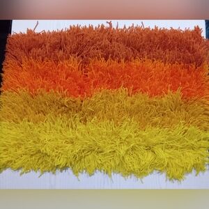Vibrant Gradient Shag Accent Rug in Orange and Yellow